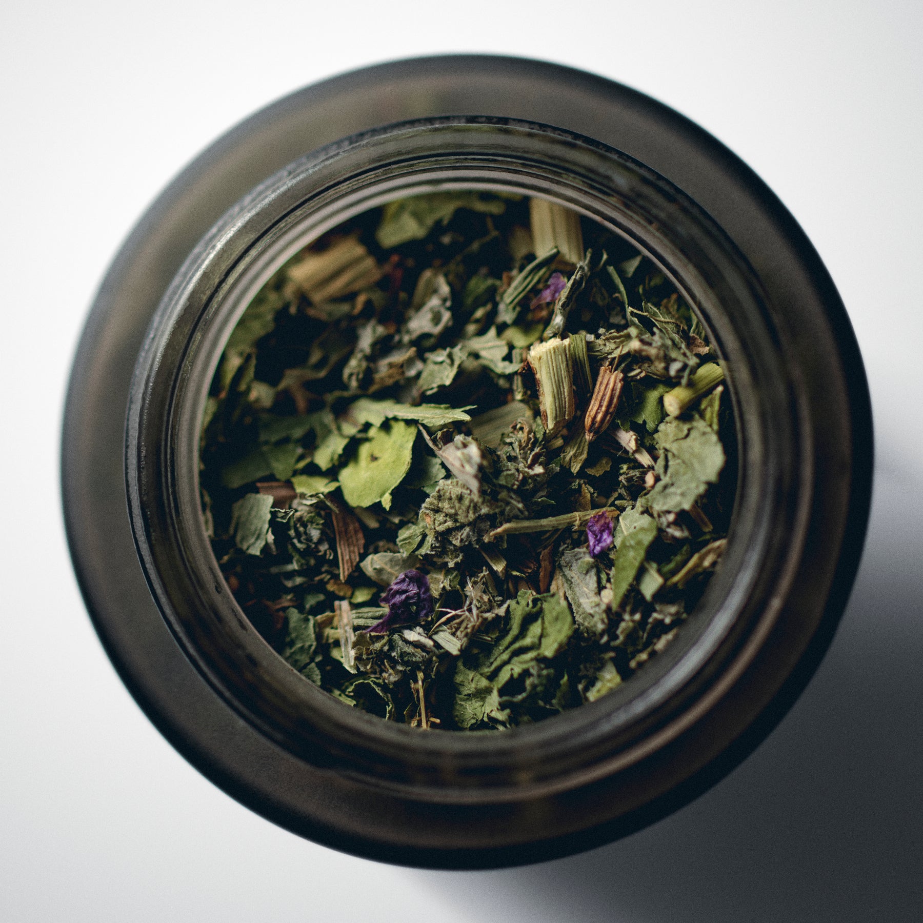 base tea in a jar